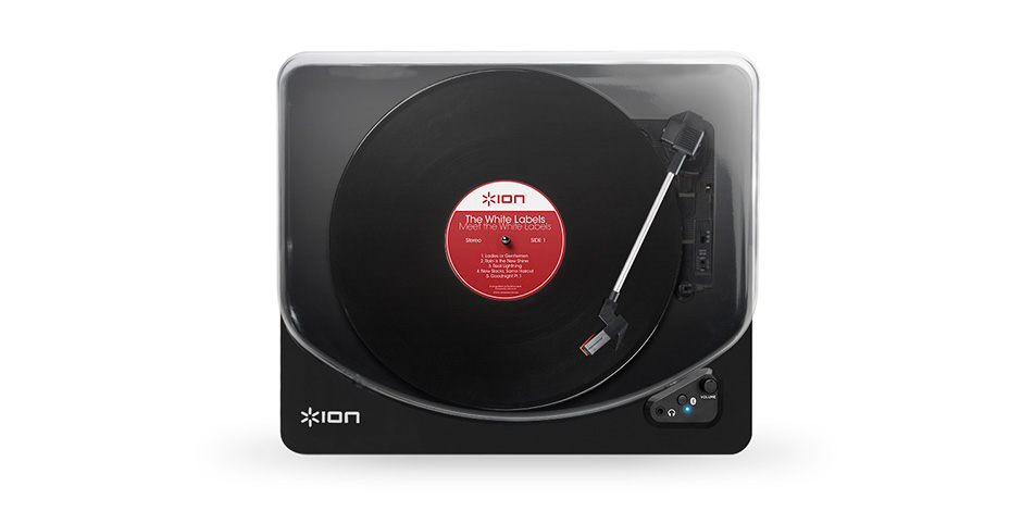 Vinyl Plattenspieler / Turntable mit integriertem Bluetooth Sender ION Air LP Converter Software MAC/PC inkl + ION AUDIO Helios Akkubetriebener Bluetooth Lautsprecher mit mehrfarbigen LEDs Bundle 